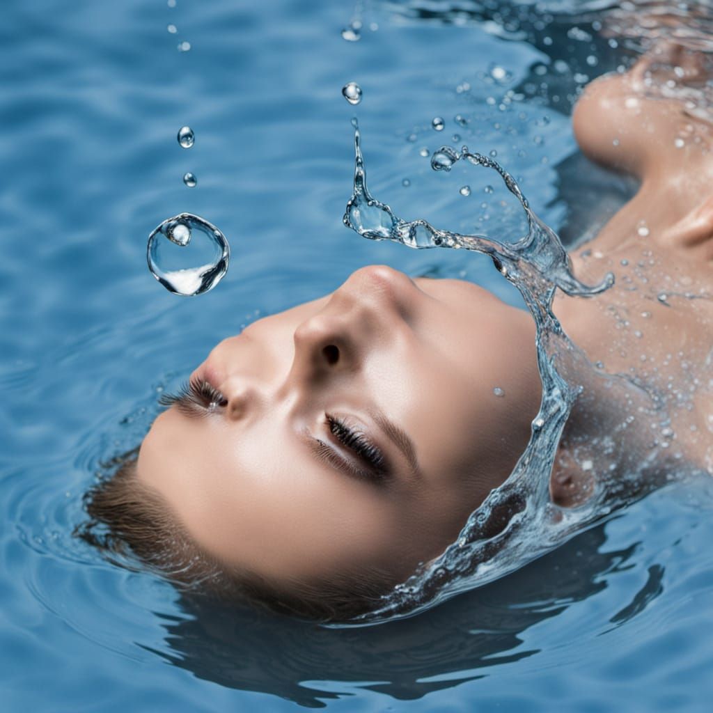 Delicate Water Ripple Portrait in Soft Focus