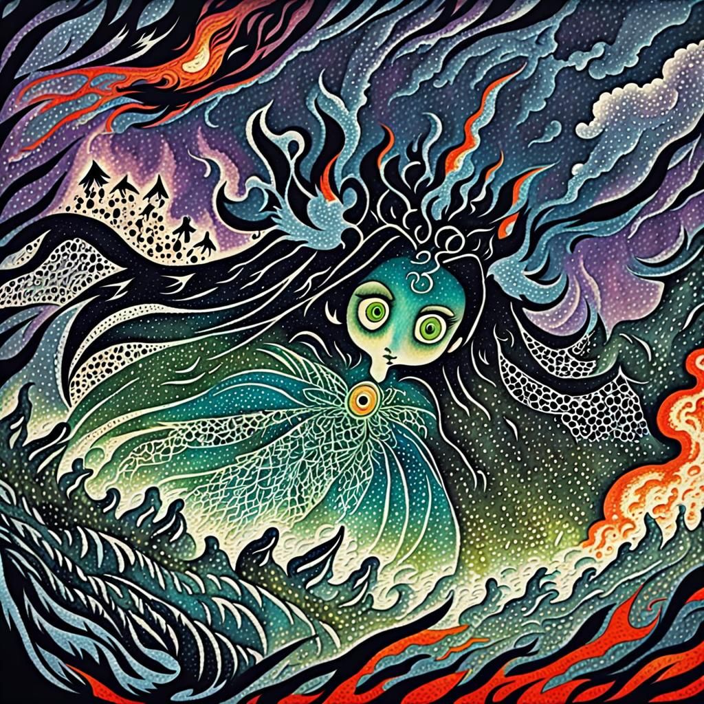 Ishtar Deity Creation in Studio Ghibli Anime Style