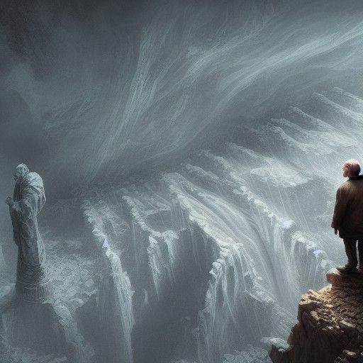 Sorrowful Old Man Stares into Underworld