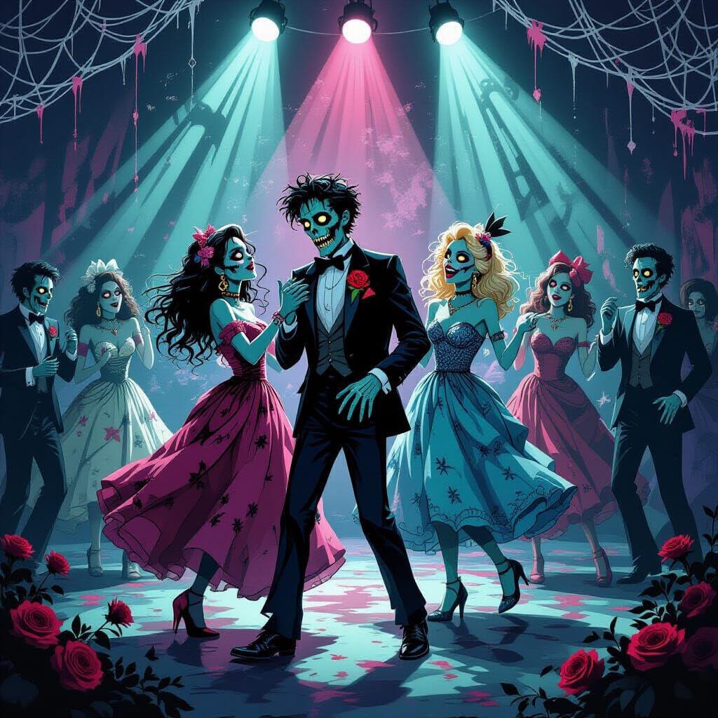 Zombie Prom Night: Undead Teens Dance in Gothic Style