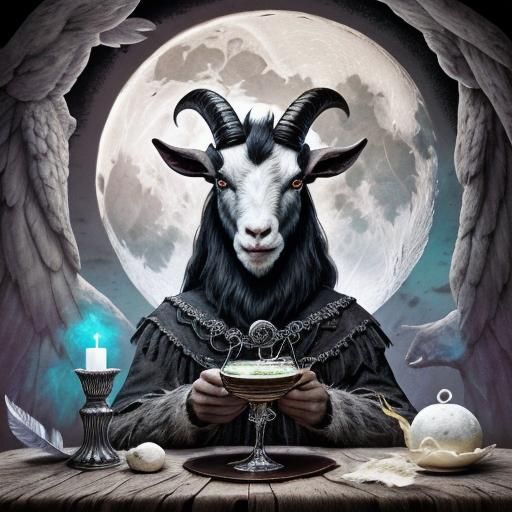 Satanic Goddess Performing Dark Magic Ritual