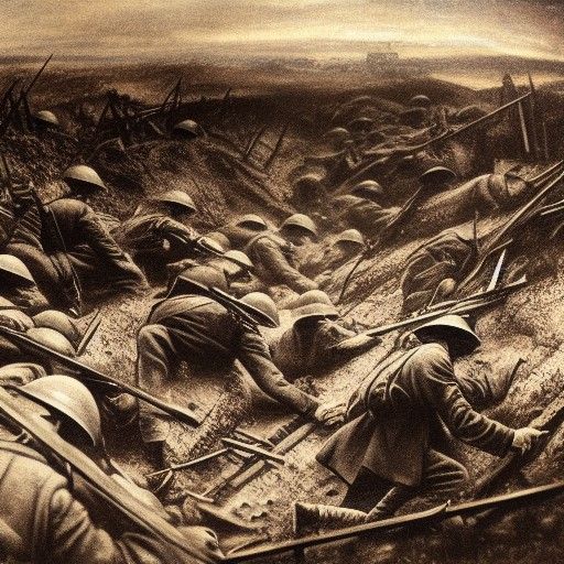 Devastated World War 1 Battle Scene