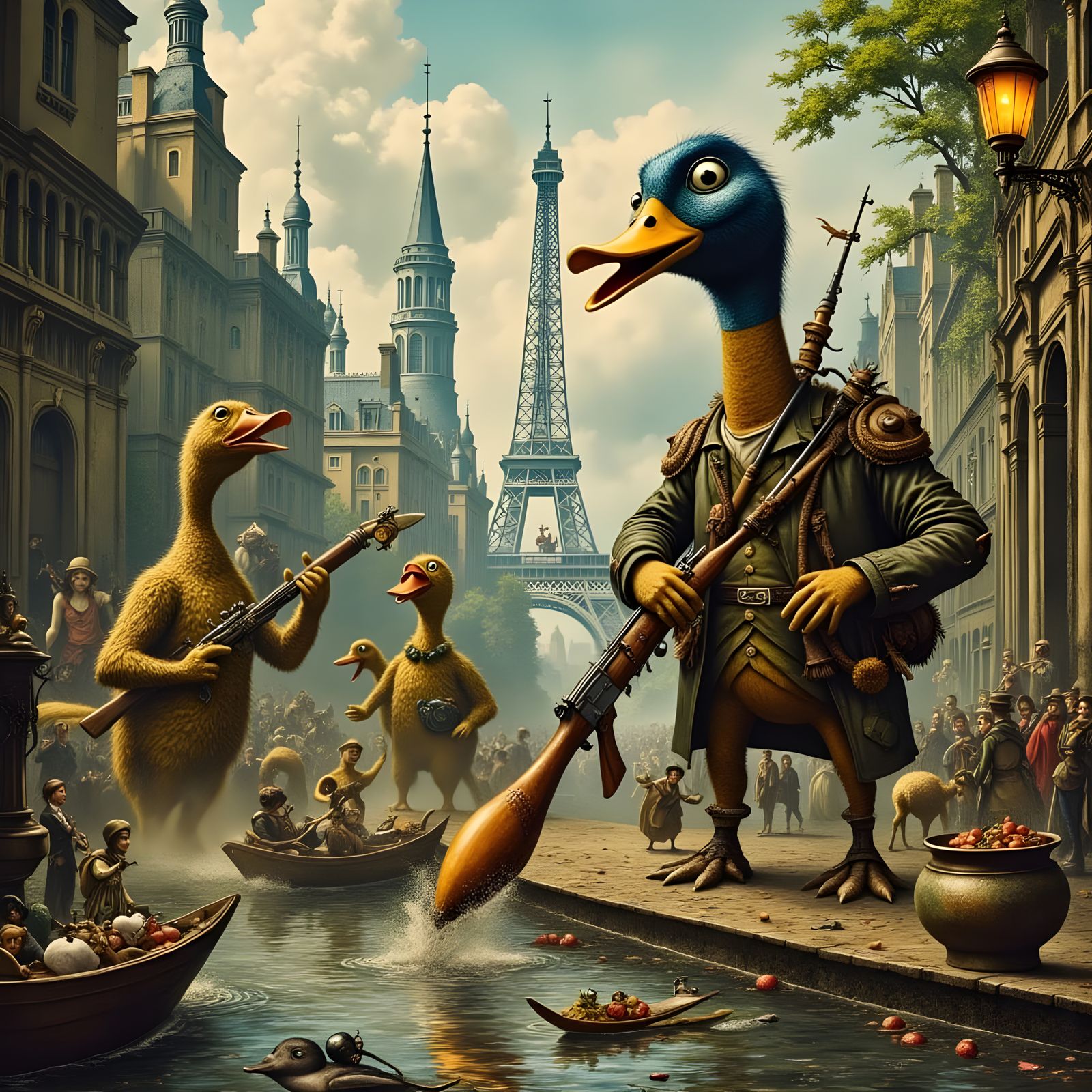 Angry Post-apocalyptic Ducks in Parisian Ruins