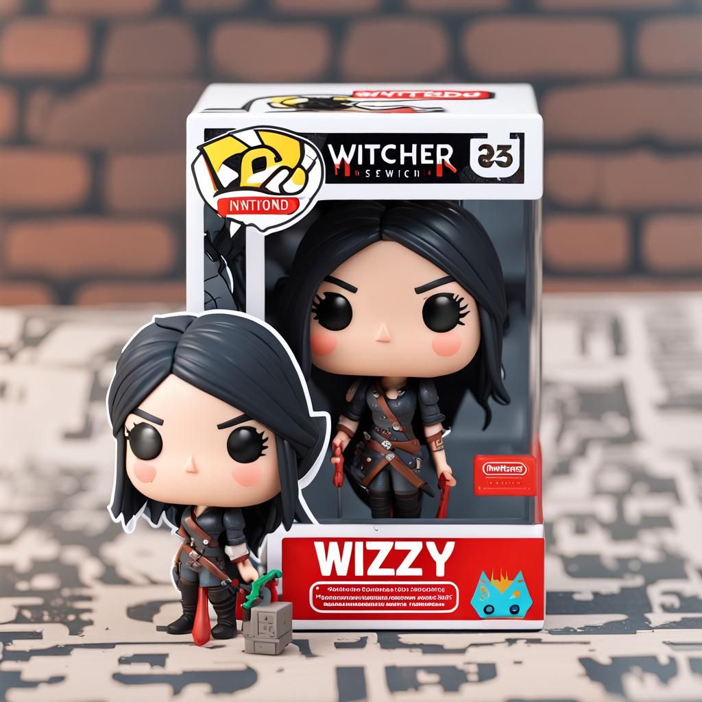 Funko Figure of Wizzy as Witcher, 3D Render