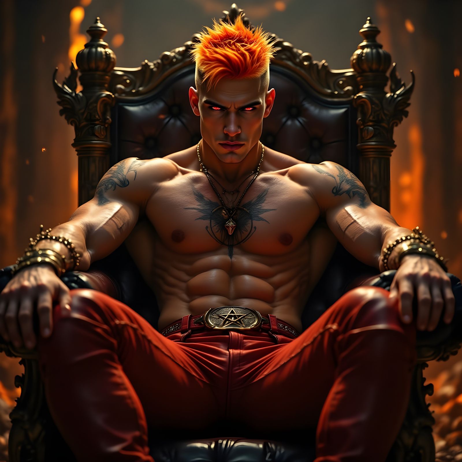 Daimon Hellstrom in Fiery Underworld Throne Room