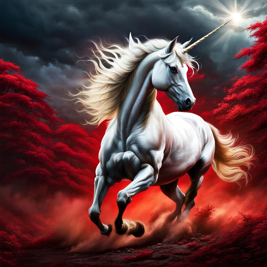 Epic Battle: Unicorn Versus Scarlet Bull