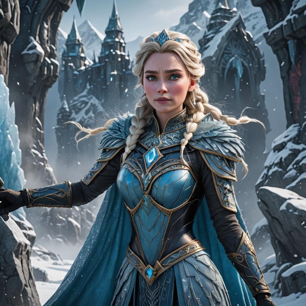 Queen Elsa as an Ice Warrior