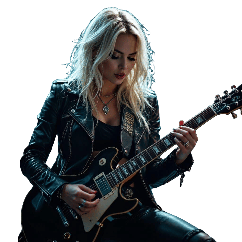Blonde Rock Guitarist in Moody HDR Photograph