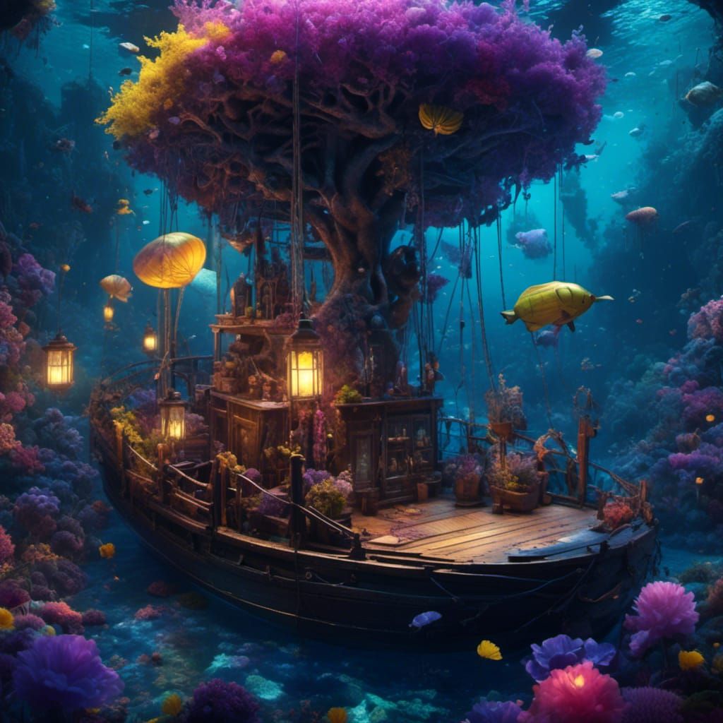 Underwater Dark Fantasy Concept Art in 8k