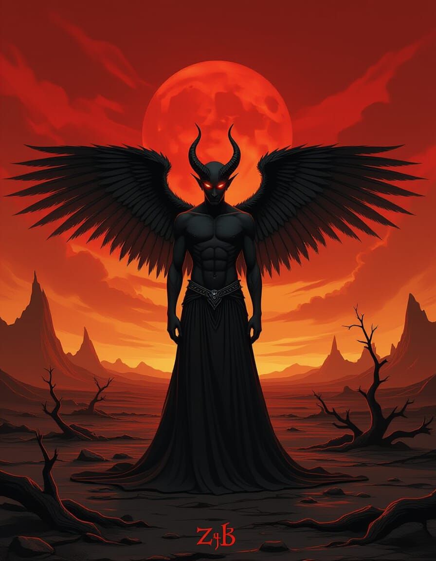 Demon Longing for Grace in Baroque Style