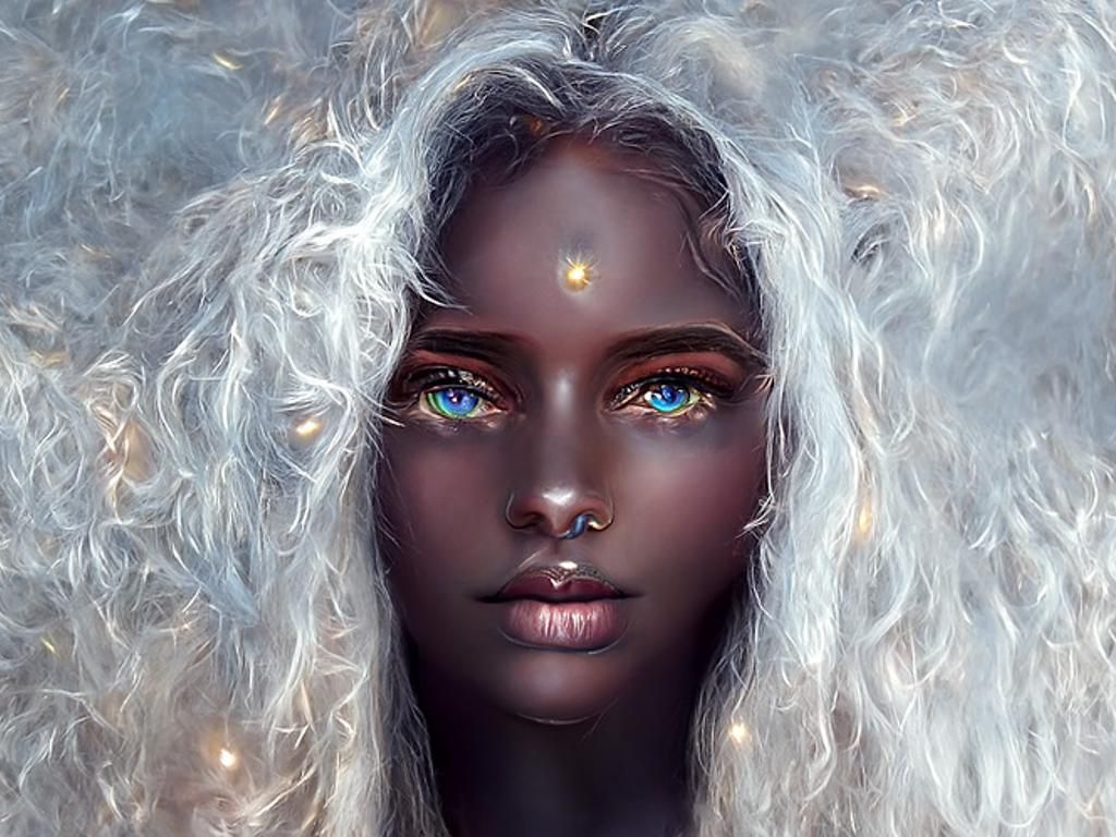 Ethereal Faery Queen Portrait in Opalescent Light