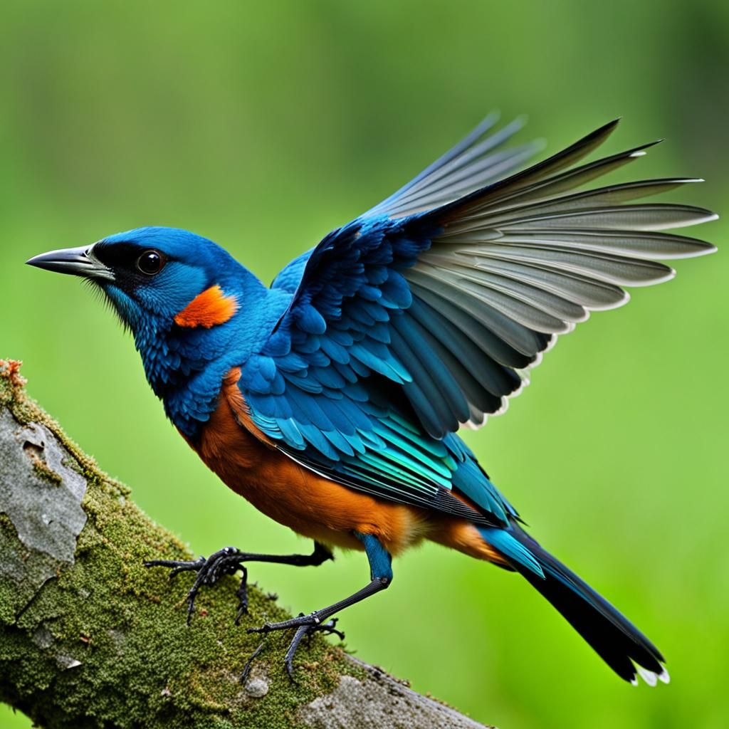 Bird Texting on Smartphone with Wings