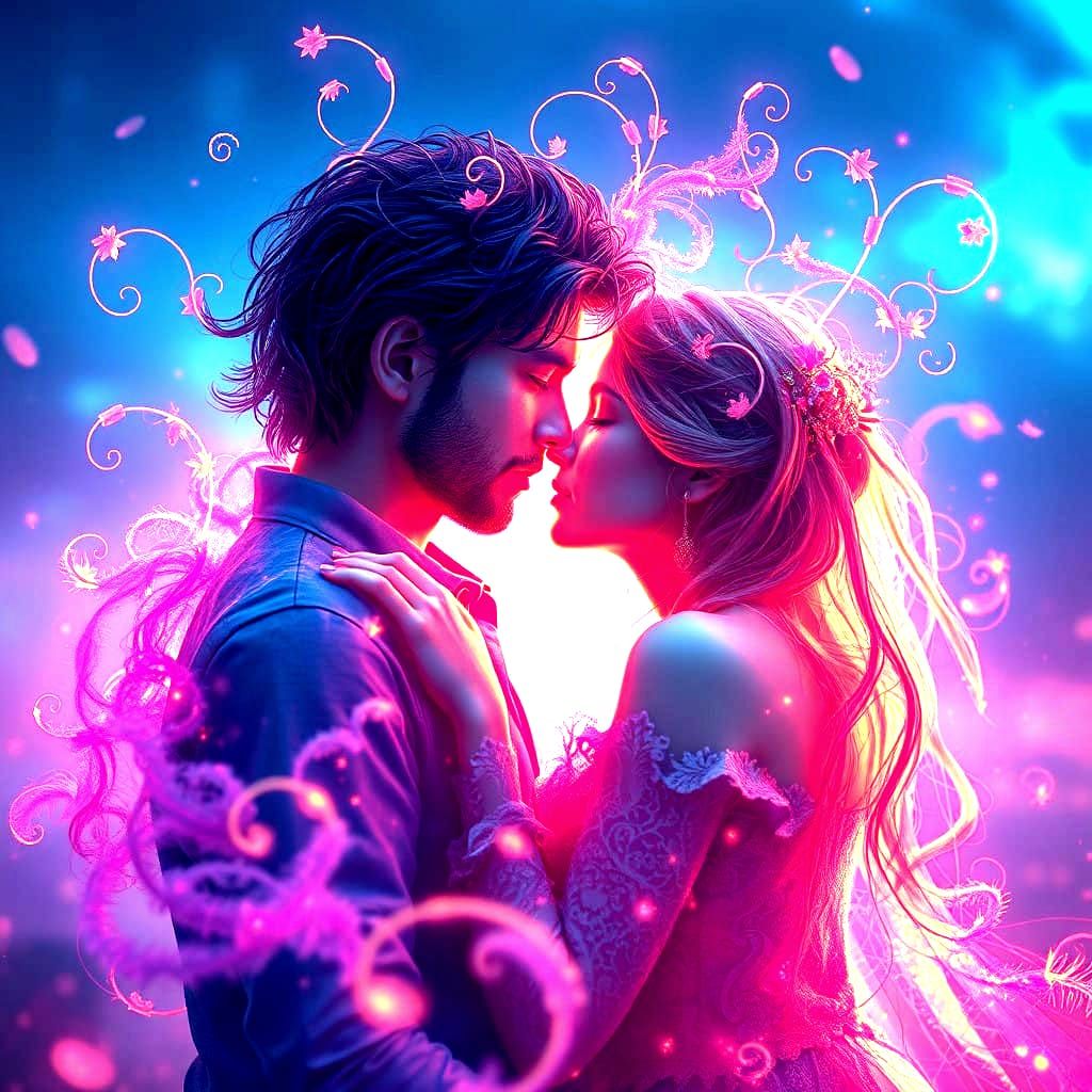 Ethereal Love Landscape in Vibrant Colors