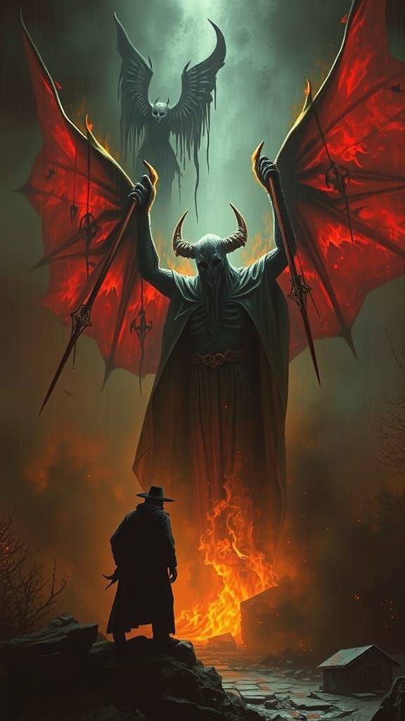 Eldritch Film Noir of Lucifer in Satanic Haze