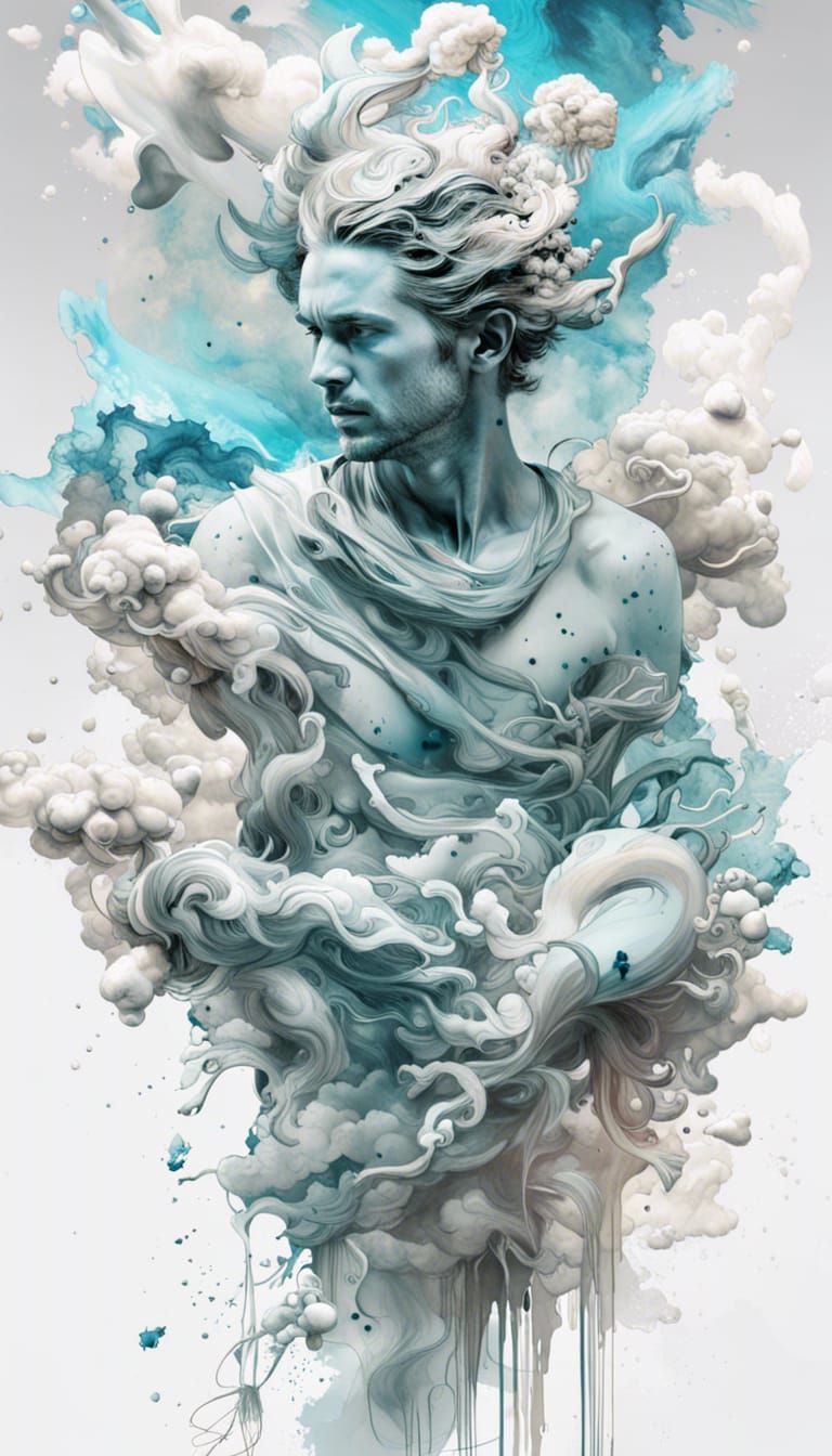 A man drowning in a cloud of feelings!