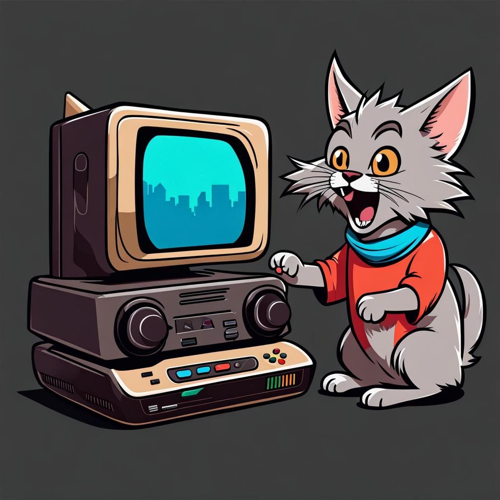 Werewolf Cat and Happy Old Man Play Games