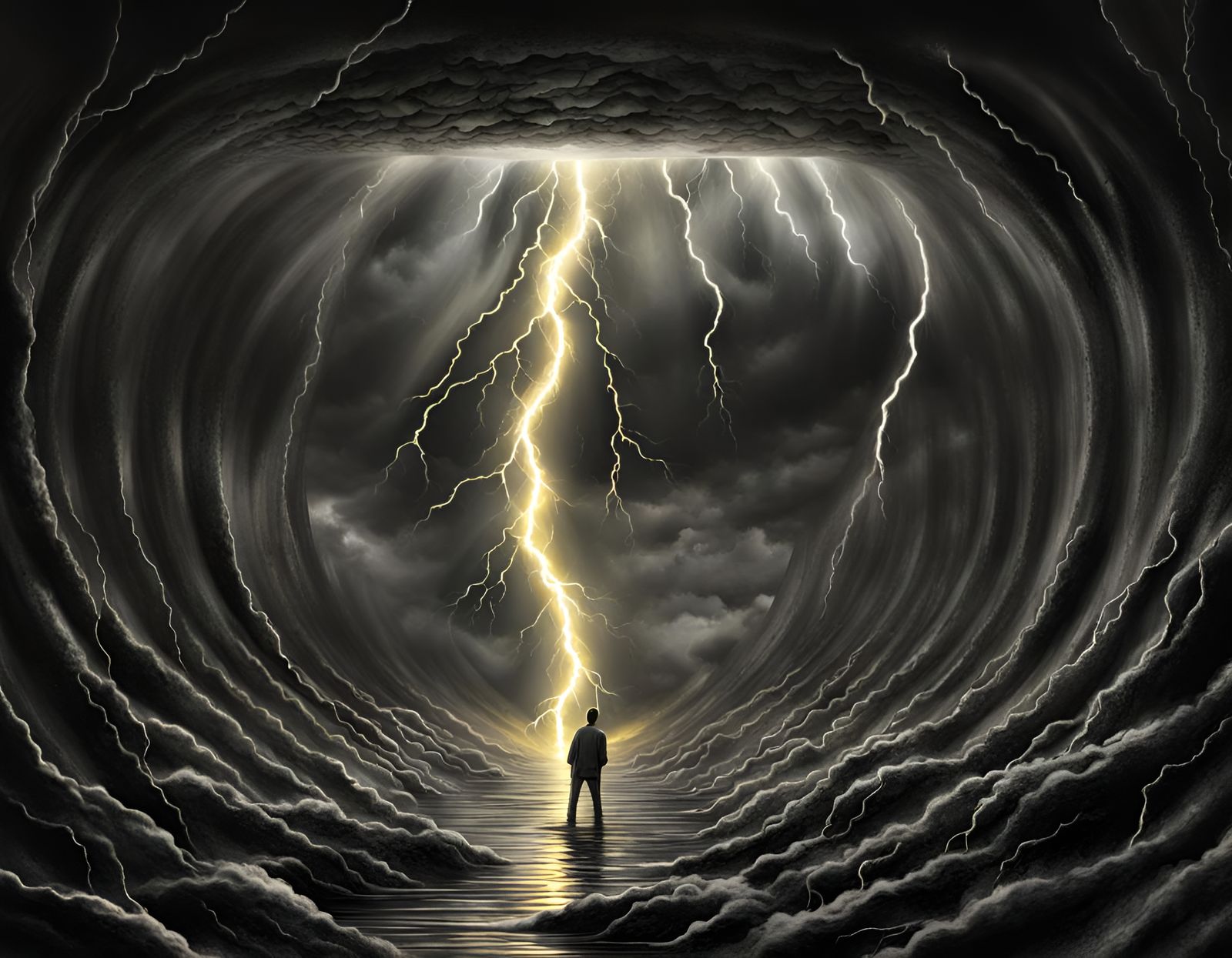 Charcoal Storm: Lightning Tears Open the Sky