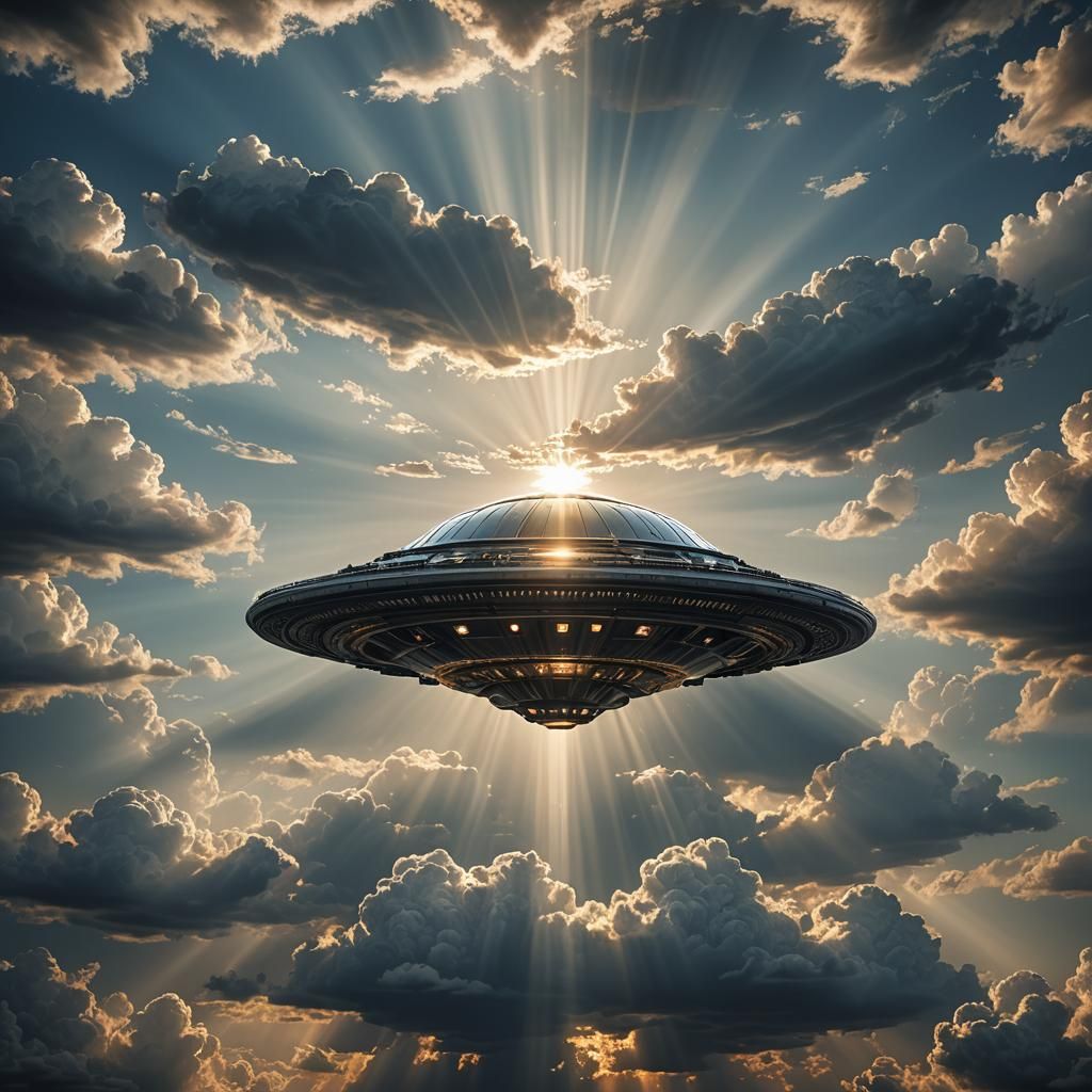 Gothic UFO: Hyperrealistic Dark Surrealism