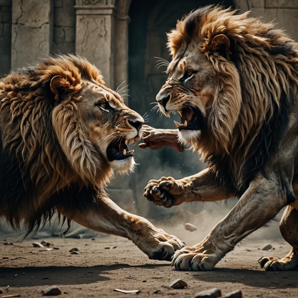 Lion Versus Human: Hyper-Realistic Cinematic Battle
