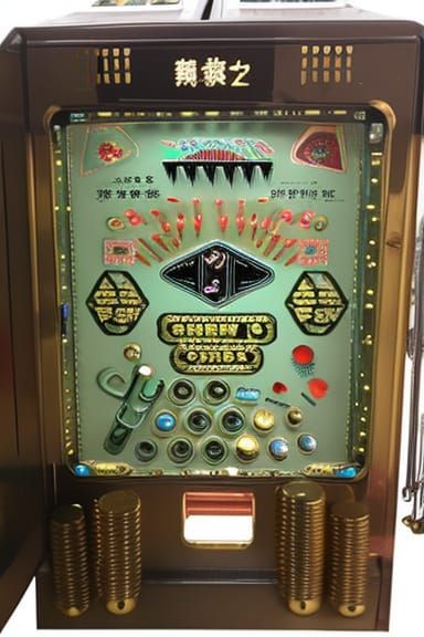 Mechanical Pachinko machine, NightCafe AI main logic ASIC