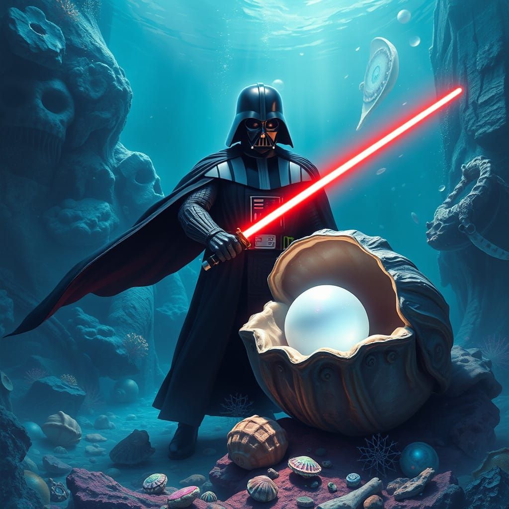 Darth Vader Unleashes Fury in Bioluminescent Underwater Real...