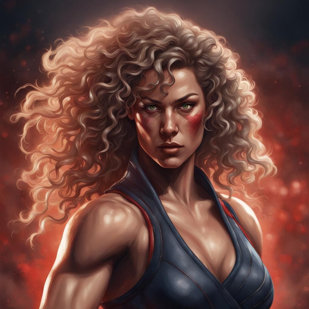 The American Kickboxer and Actress "Kathy Long" Mortal Kombat concept