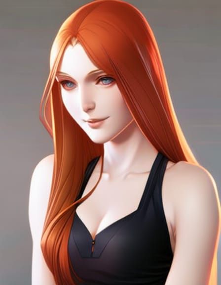 Red Haired Girl Portrait in Hyperdetailed Digital Art