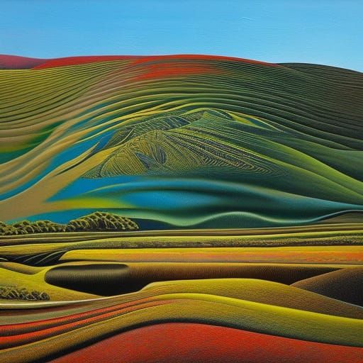 Surreal Beach Wall: A Photorealistic Oil Painting