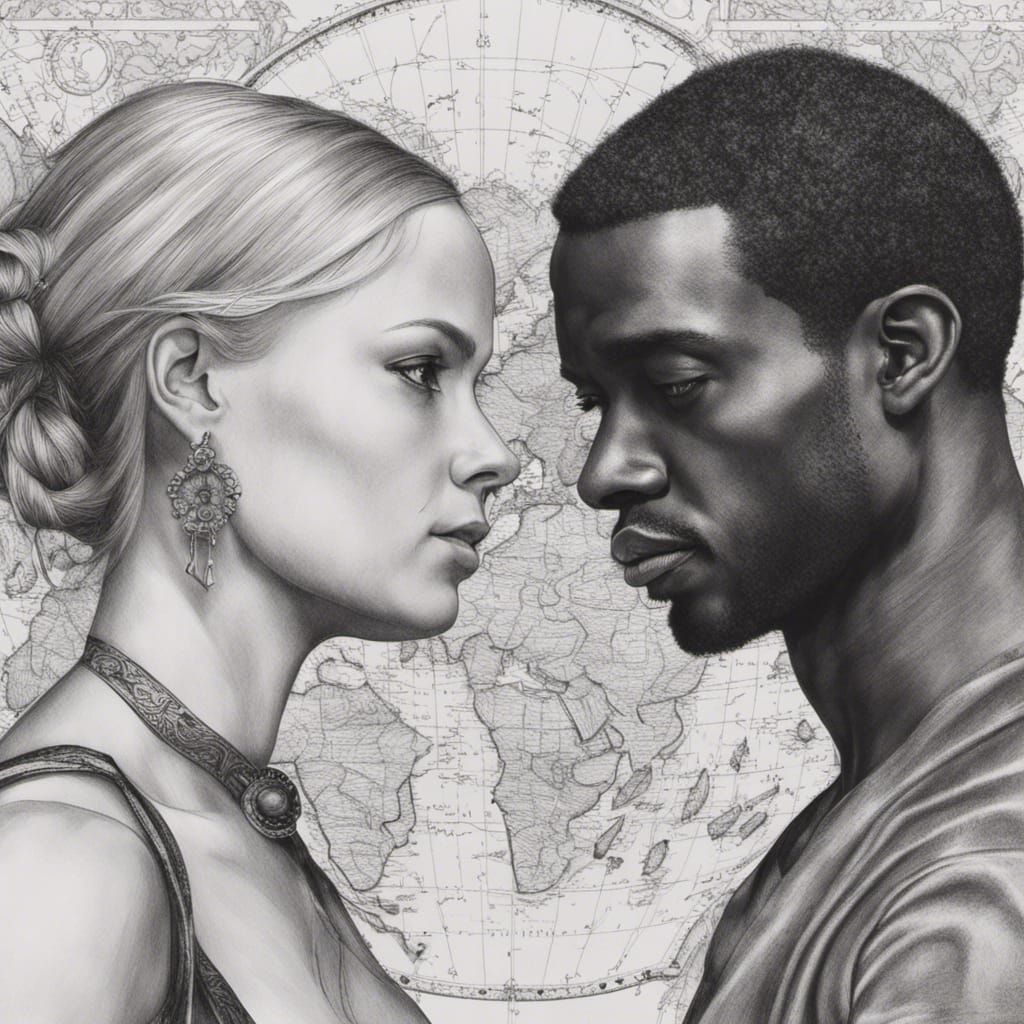 Empathy Across Worlds: A Pencil Sketch in Black and White