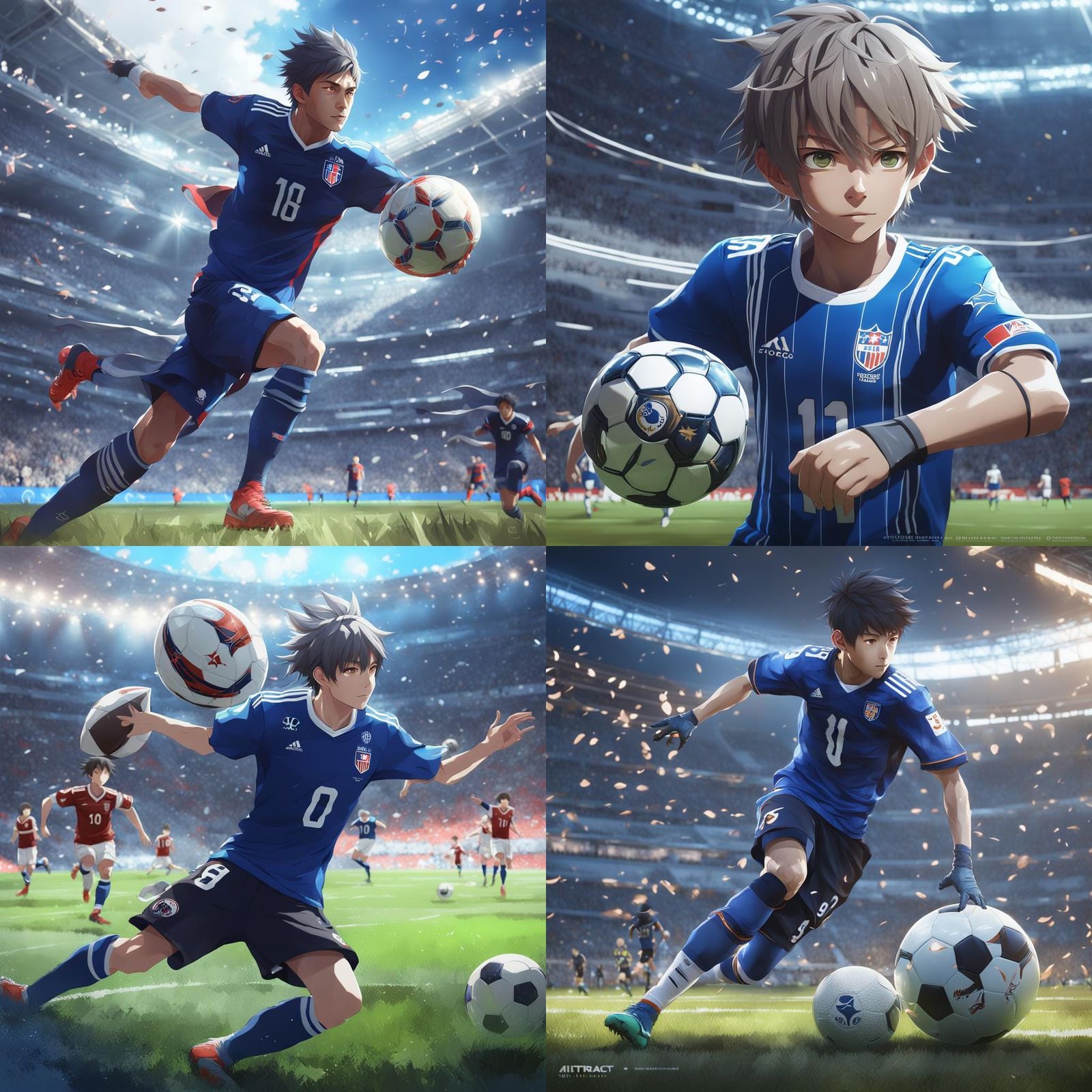 Football in Detailed 3D Anime Style