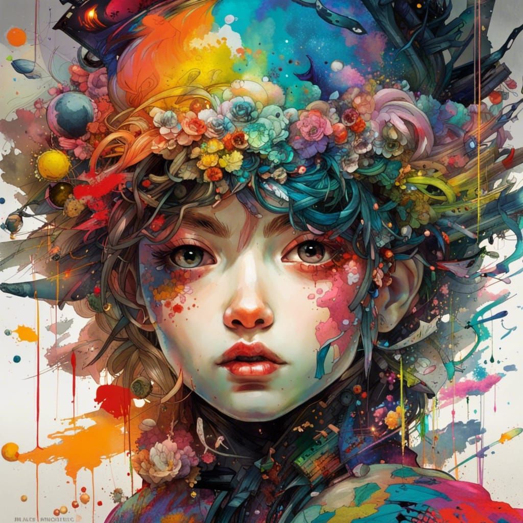 Colorful Eye of Paint Splashes: Fantasy Masterwork