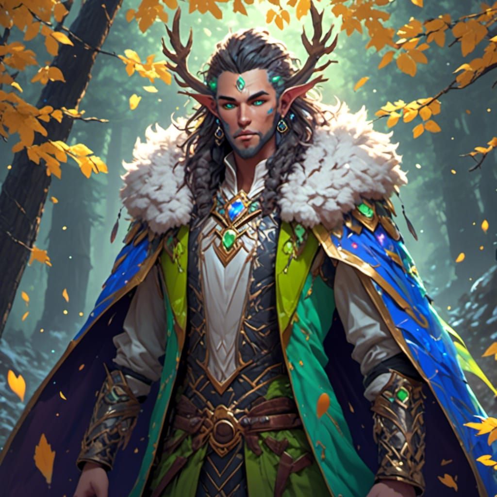 Fantasy Druid Portrait in Detailed Matte Painting Style