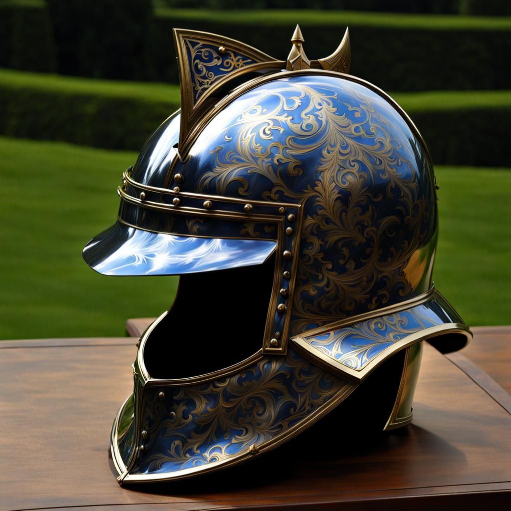 Knight Helmet Reflects Lightning: Impressionist Renaissance ...
