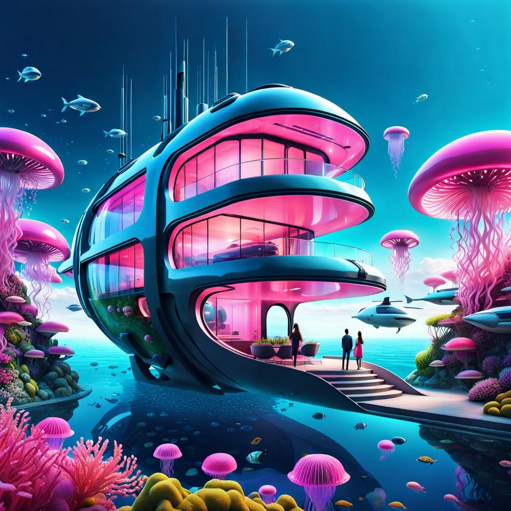 A submarine futuristic house