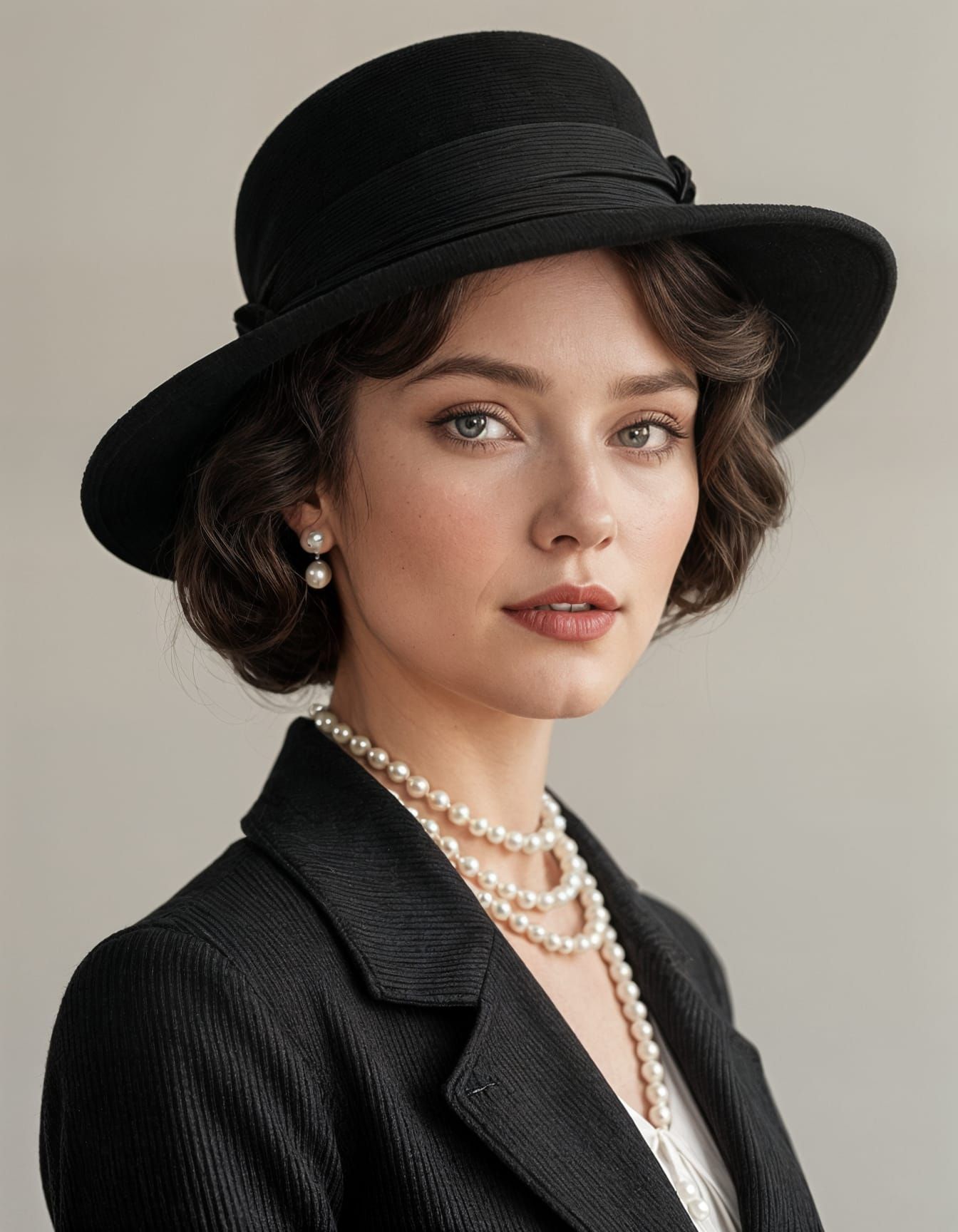 Elegant French Woman in 1900s Parisian Style