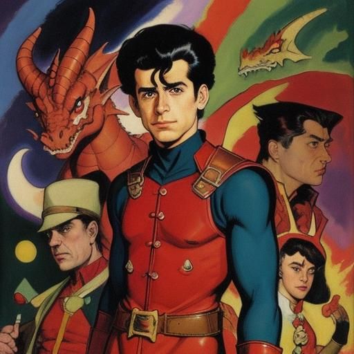 Welsh Dragon in Comic Book Art Style