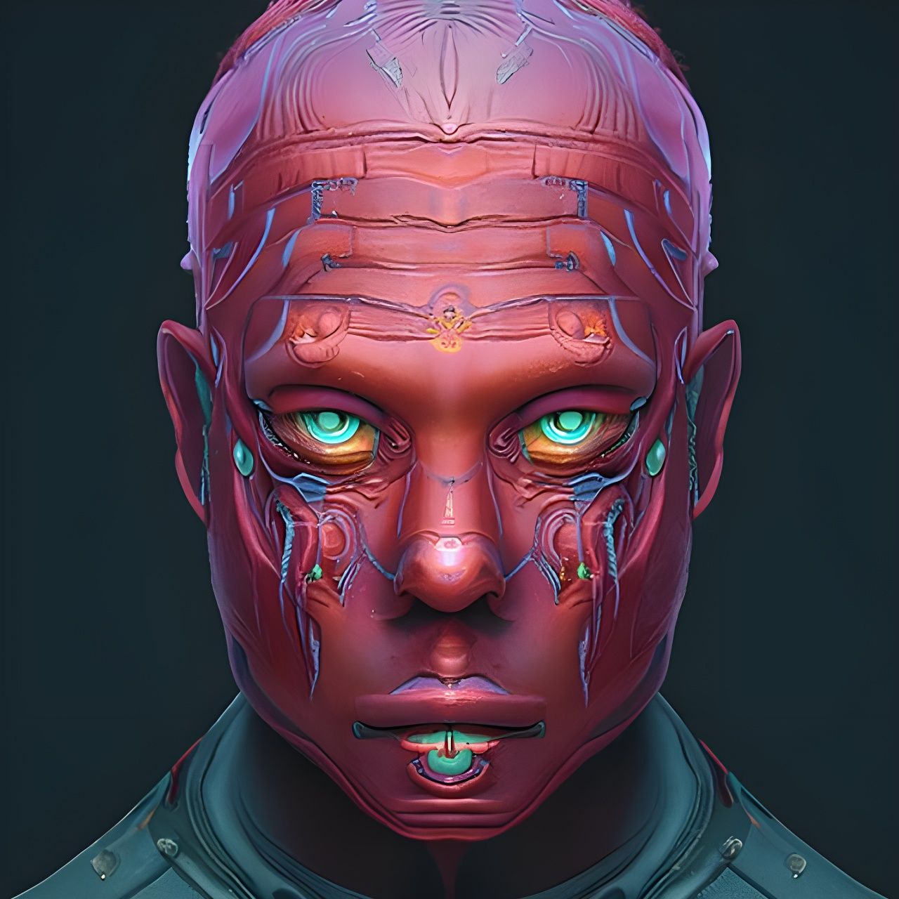 Sci-Fi Shaman Portrait in Biopunk Style
