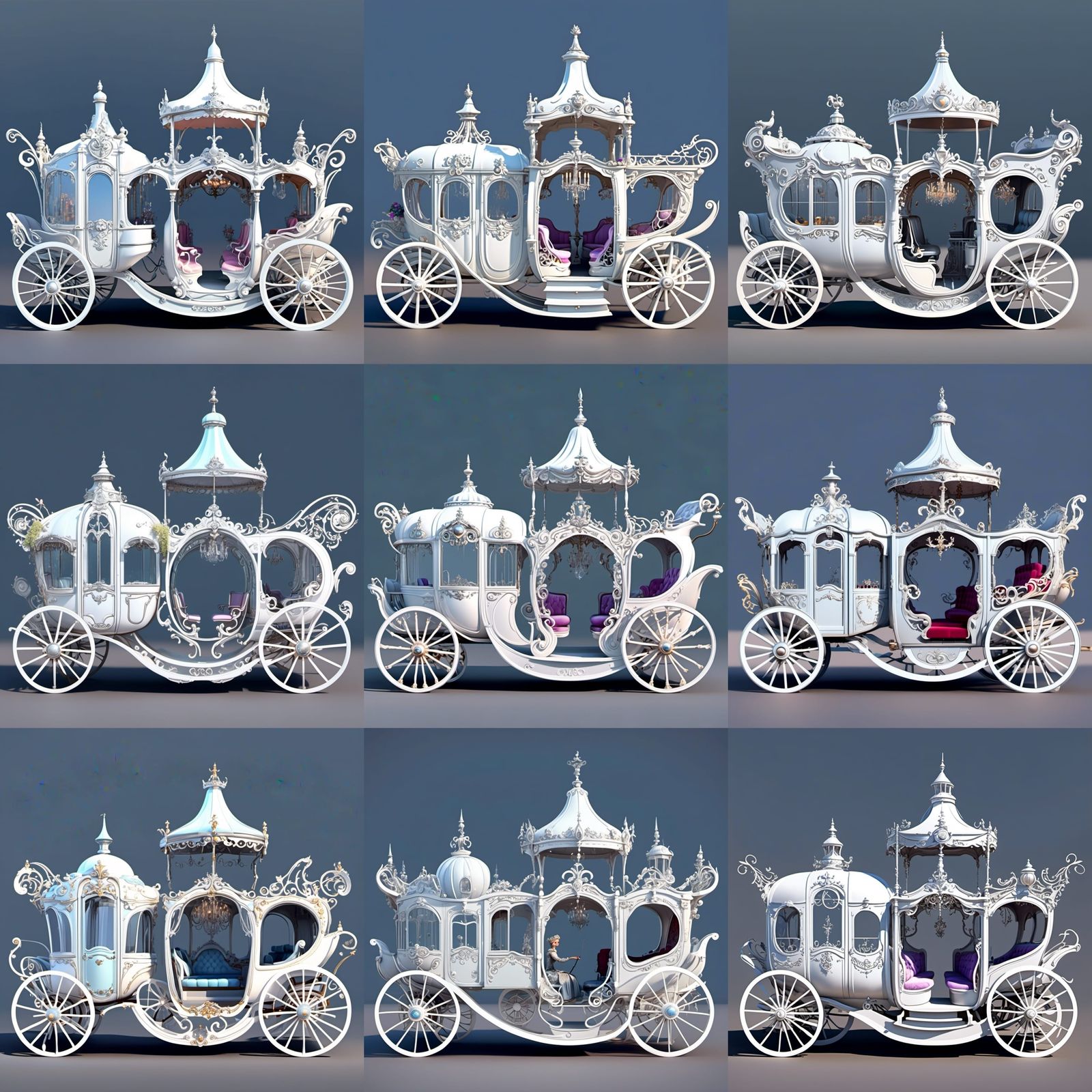 Fairytale Luxury Carriage in Rococo Style