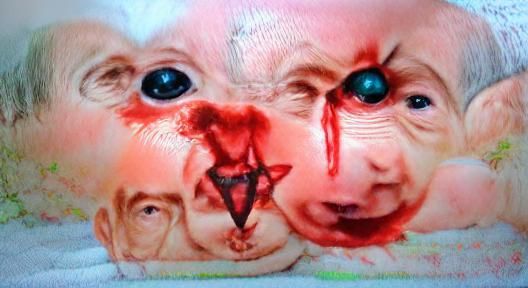 Grotesque Politician Baby in Francis Bacon Style