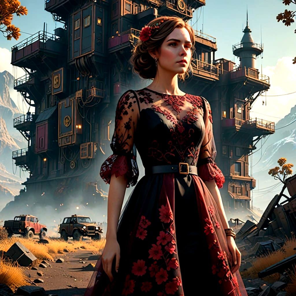 Elegant Fantasy Prom Gown in Deep Colors