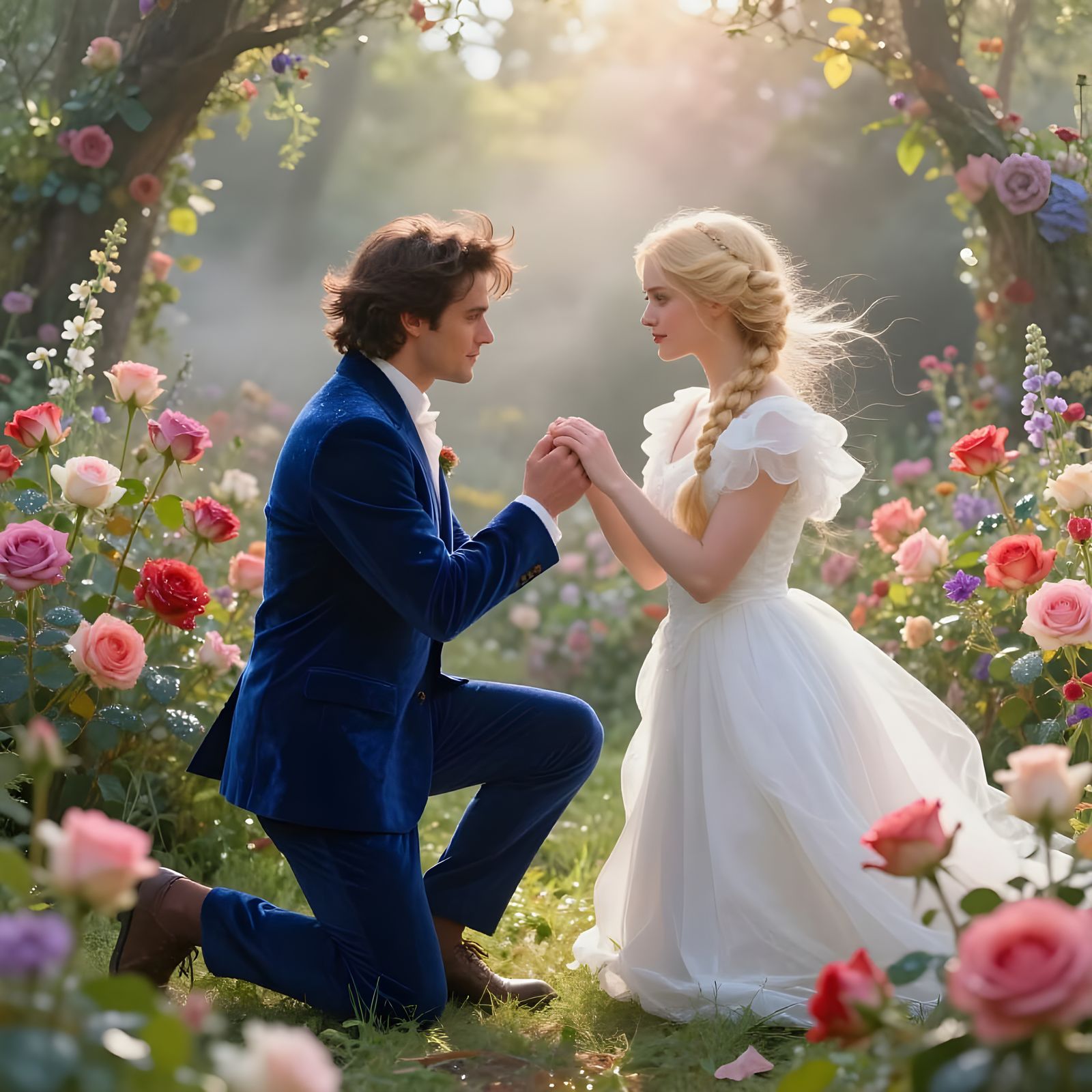 Prince Proposes in Ethereal Fantasy Garden