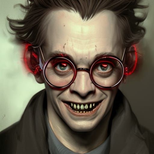 Harry Potter Dark Portrait with Glowing Eyes
