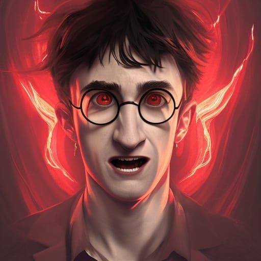 Menacing Harry Potter Portrait in Hyperdetailed Style