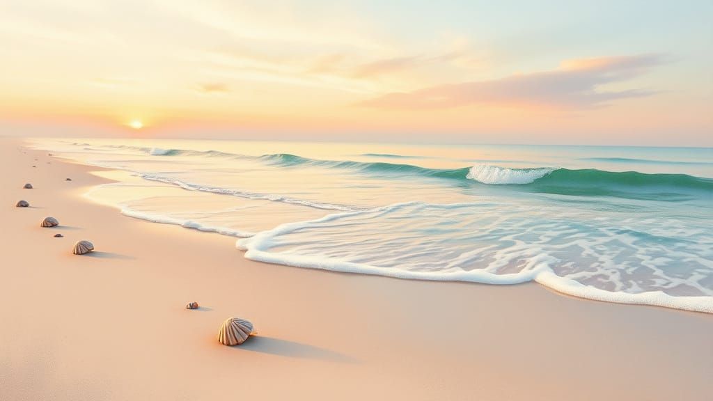 Dreamy Coastal Dawn in Impressionist Style