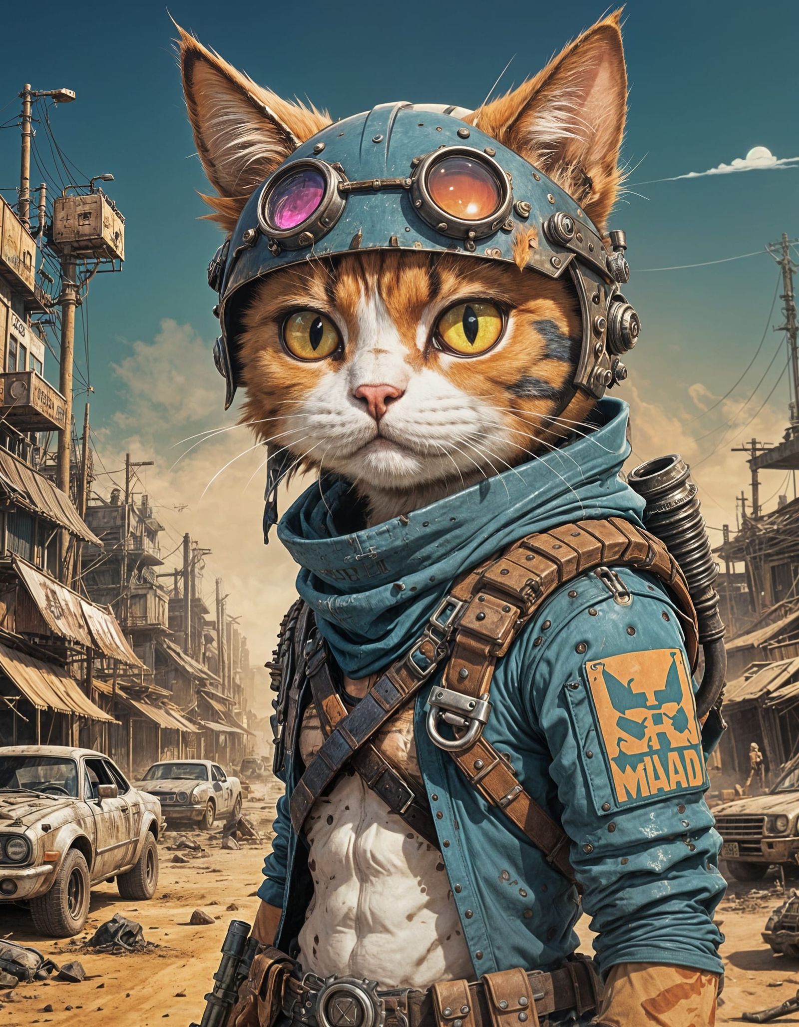Anime Cat in Mad Max Gear