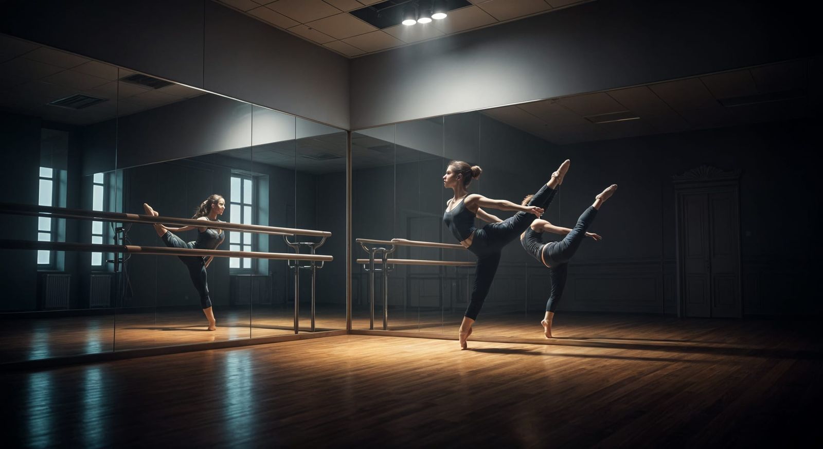 Dance Performance Reflected in Mirror: Cover Art