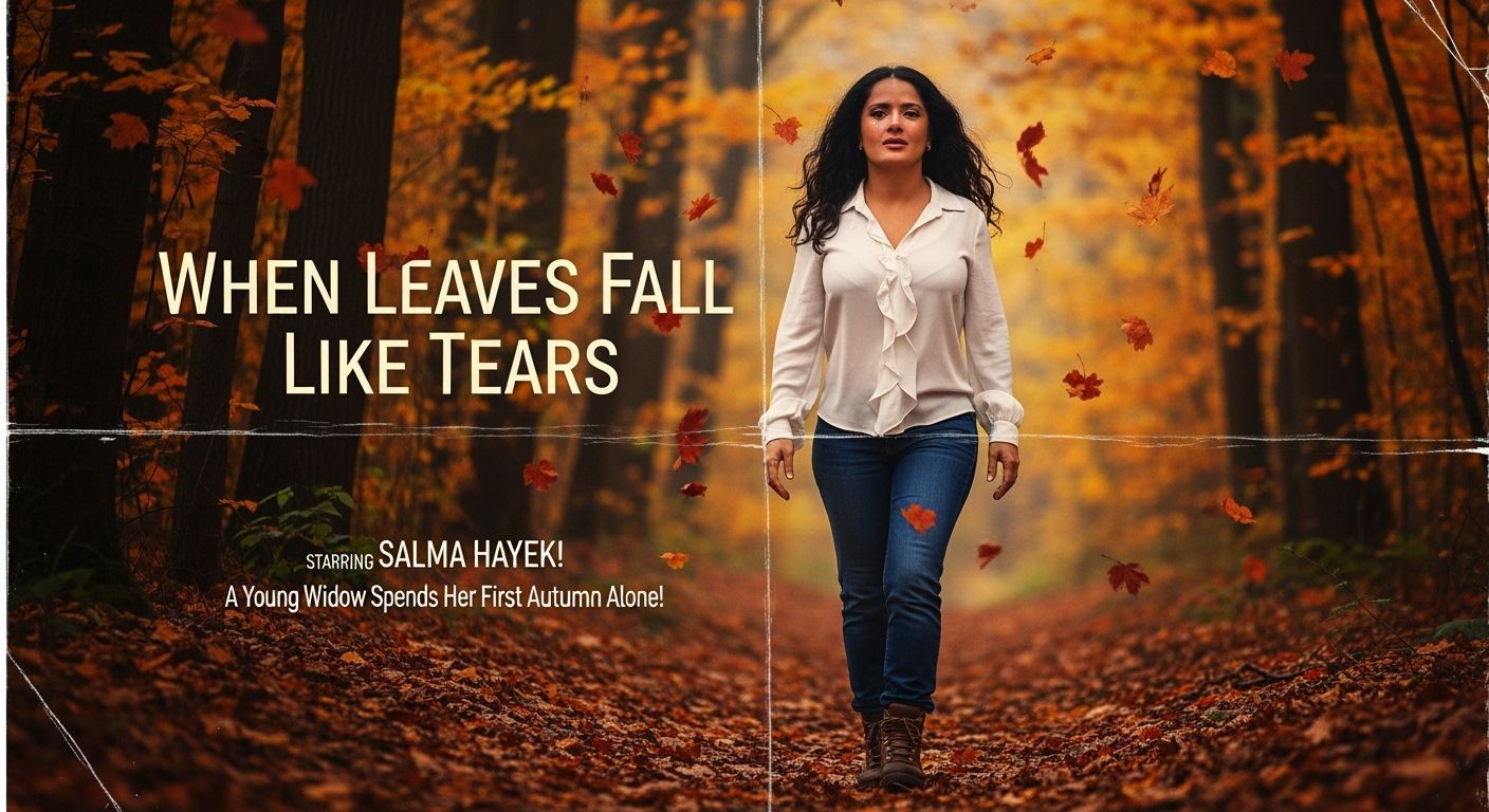 Movie Poster: Salma Hayek in Autumn Forest, Lomography Style