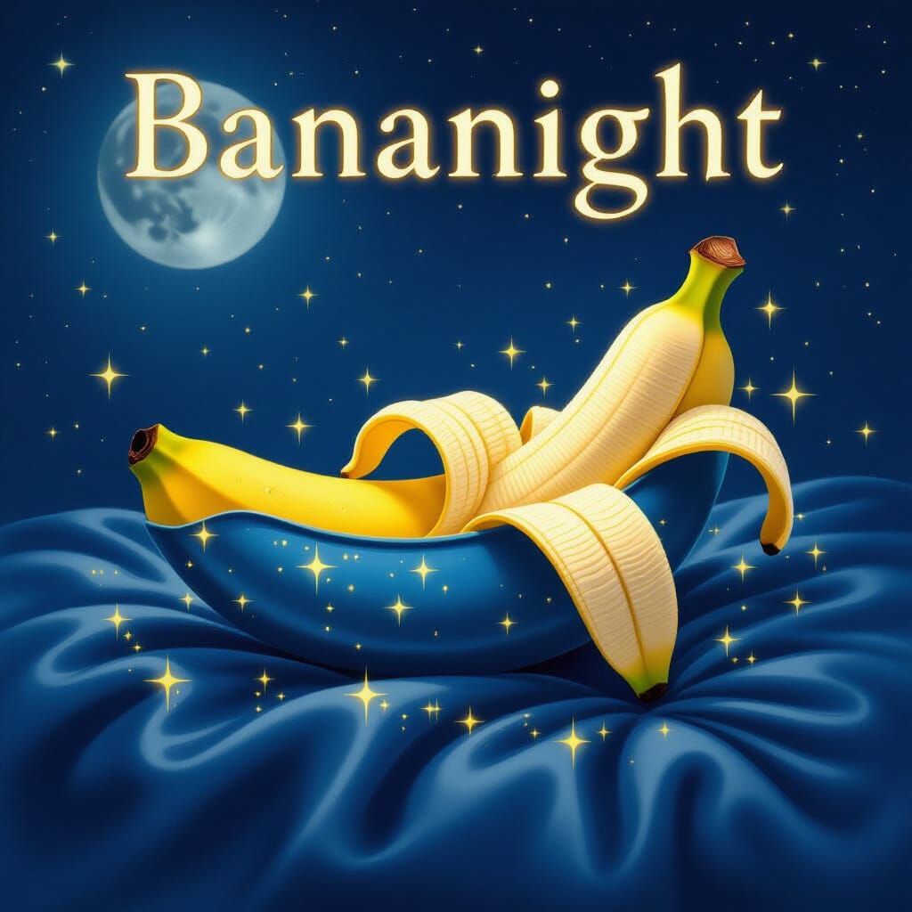 Magical Glowing Bananight with Golden Sparkles