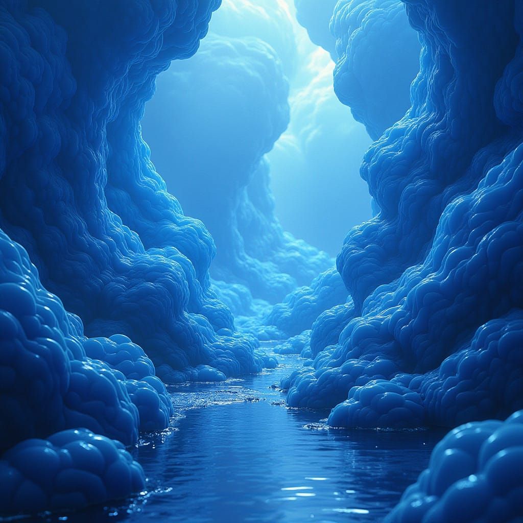 Surreal Blue World in Elegant Harmony