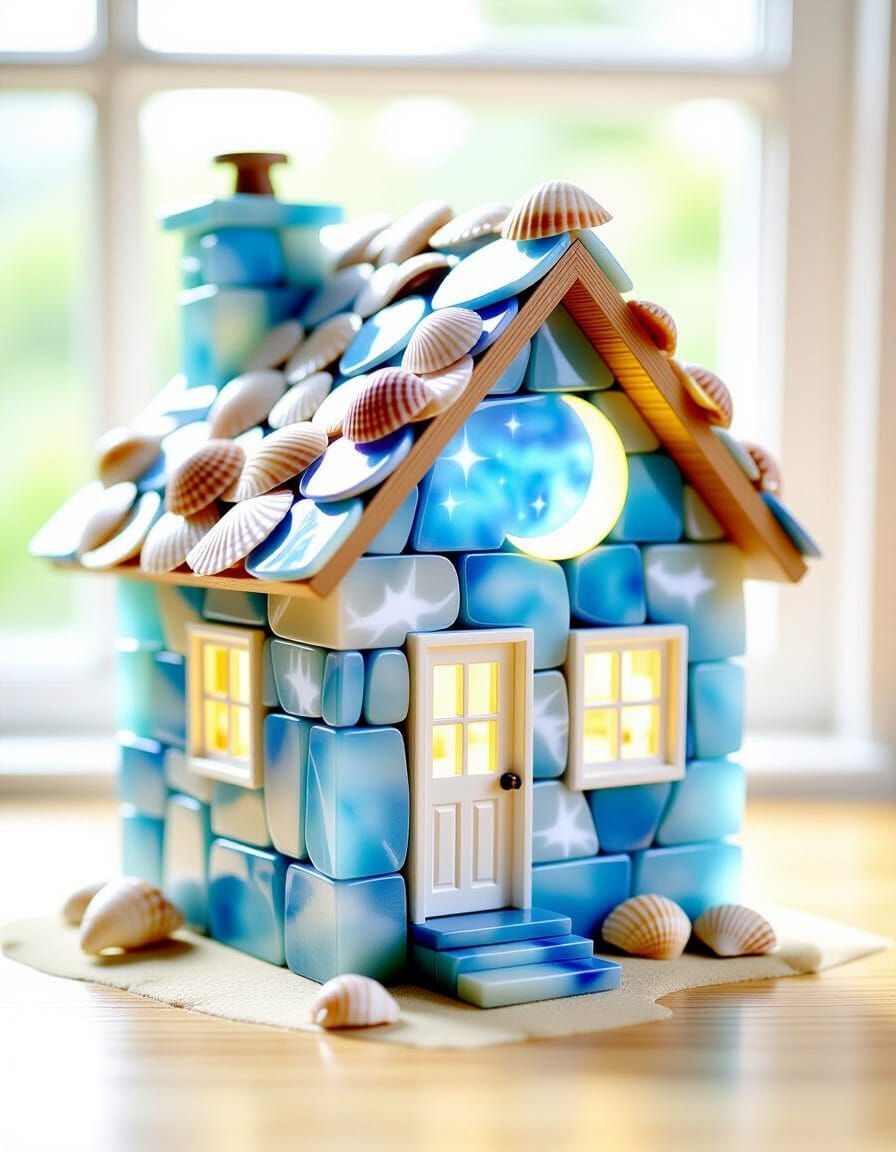 Seaside Moonstone Bungalow Adorned with Seashells